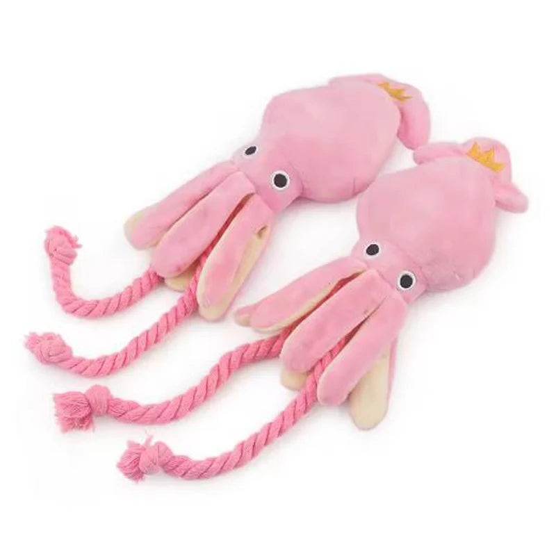 Cotton Rope Octopus Squeaky Toy