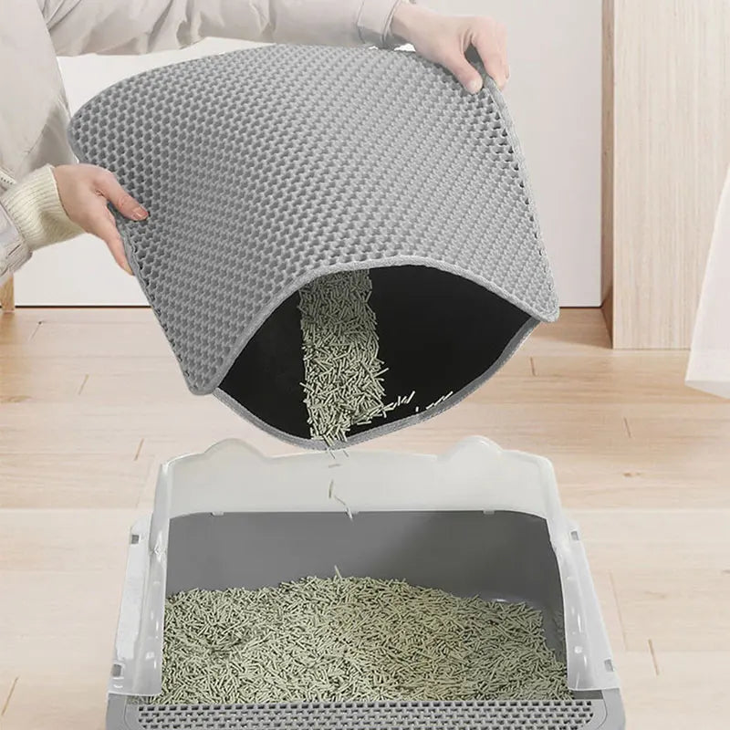 No-Mess Cat Litter Mat – Double-Layer Waterproof Trap