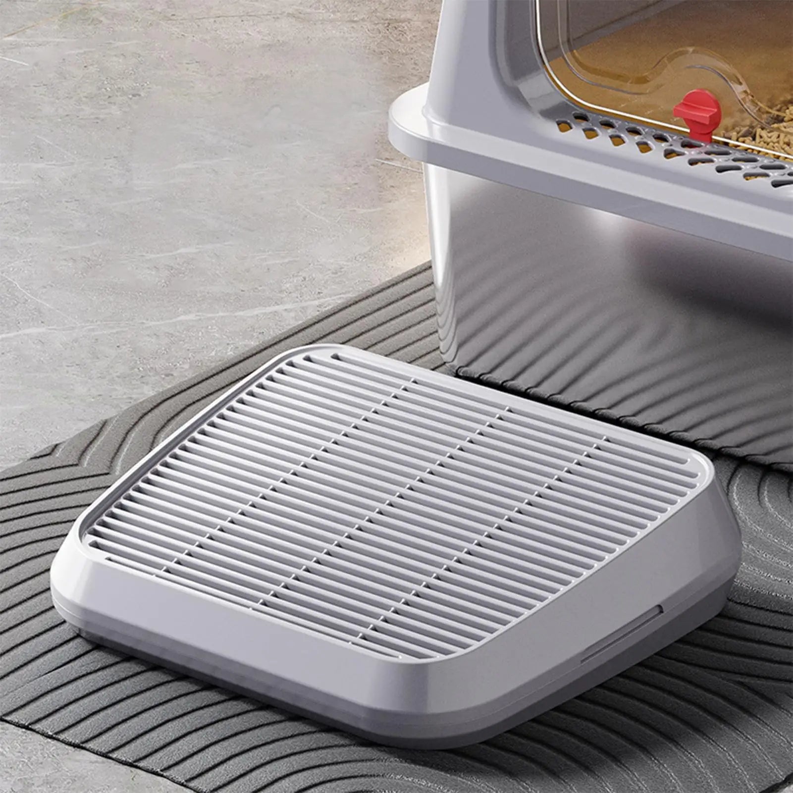 Elevated Anti-Tracking Cat Litter Catcher Tray