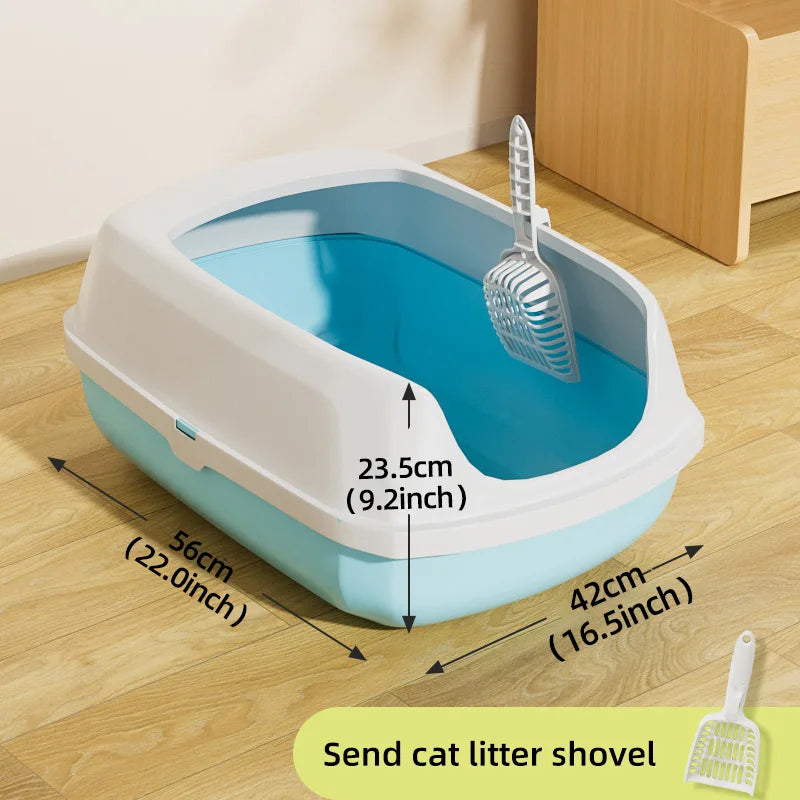 Large Semi-Enclosed Cat Litter Box – Open & Easy Access