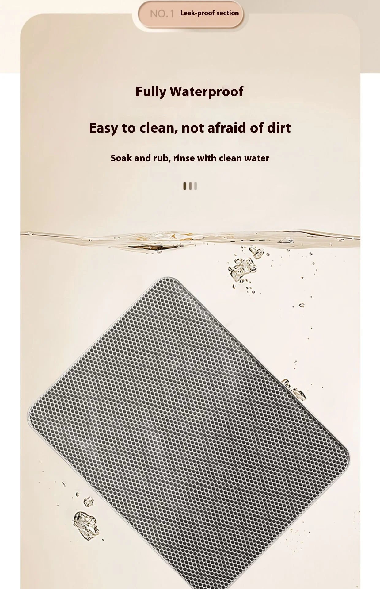 Double-Layer Cat Litter Mat with Sand Trap