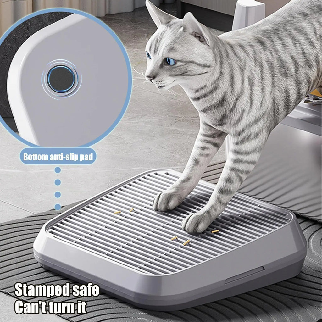 Elevated Anti-Tracking Cat Litter Catcher Tray