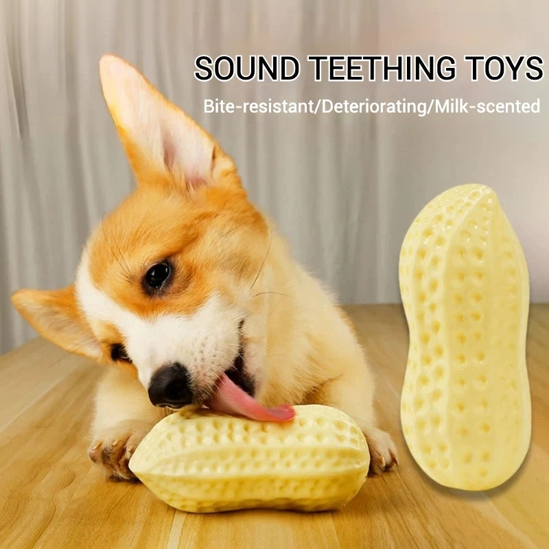 Peanut Squeaky Vegetable Dog Toy