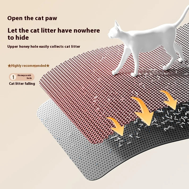 Double-Layer Cat Litter Mat with Sand Trap