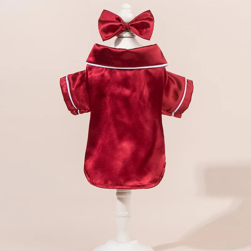 Pet Pajama Set with Flower Headband
