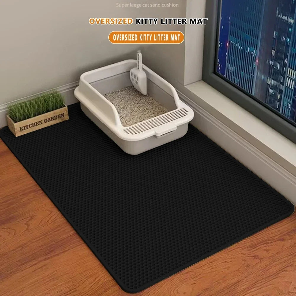 Double-Layer Cat Litter Mat with Sand Trap