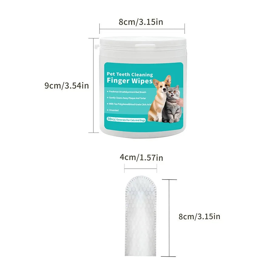 Disposable Pet Finger Toothbrush Wipes