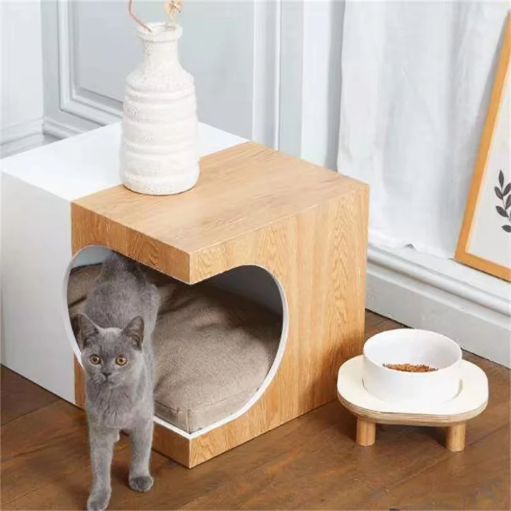 Multifunctional Wooden Pet House & Cage